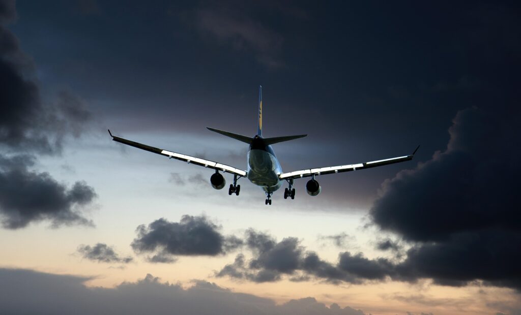 transport, plane, flight, sky, cloud, weather, sunset, travel, aviation, pilot, air, nature, suitcase, passenger, holiday, people